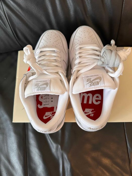 Nike Dunk SB Low x Supreme 94 White Metallic Silver
