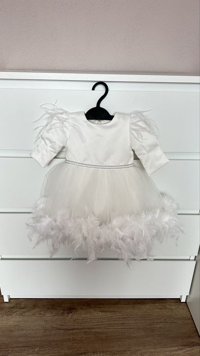 Rochita botez eveniment roz alb