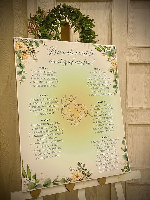 Aranjamente, buchete criogenate, invitatii, meniuri, panou oaspeti
