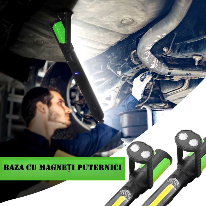 Lampa de lucru atelier, portabila, lampa lucru santier, camping1400 lm