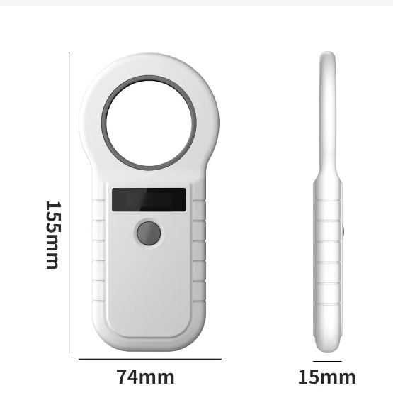 Scanner Microcip Animale, Cipuri FDX-B & EMID, 125 kHz/134.2 kHz,Negru