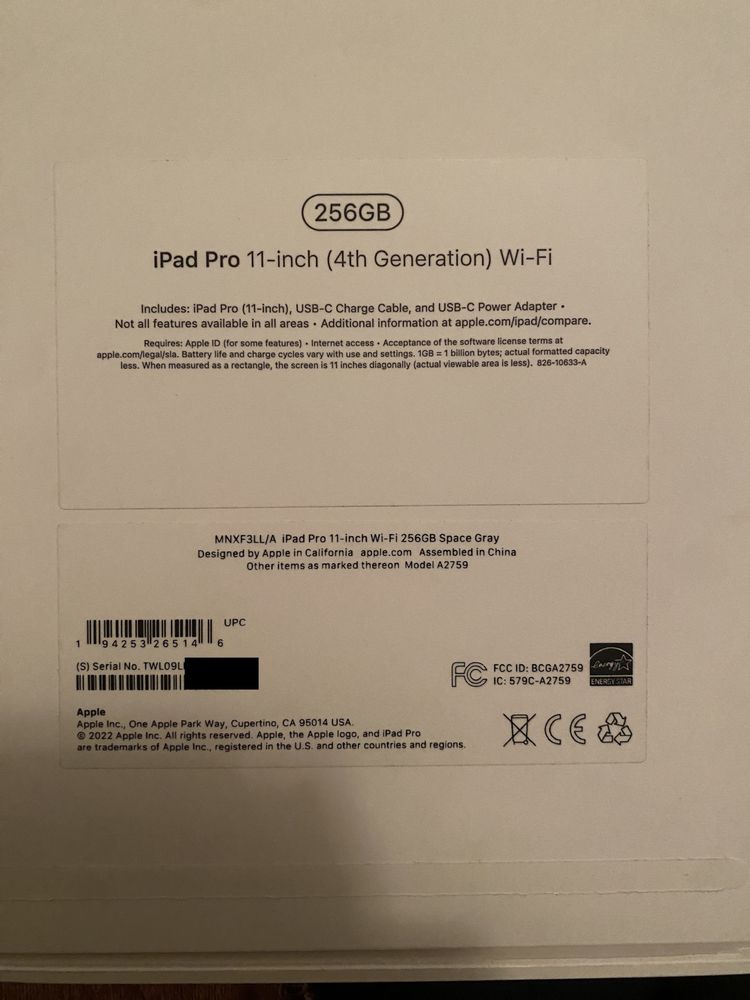 iPad Pro 11” 256 M2 2022