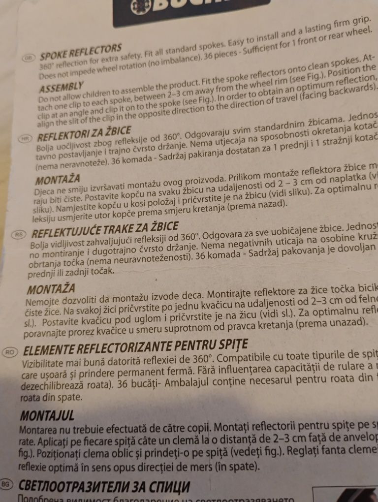 Elemente reflectorizante pentru spițe