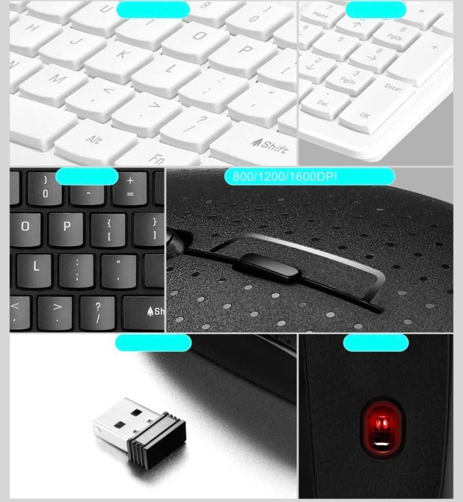 Безжични Wireless клавиатура и оптична мишка, съвместими с Windows