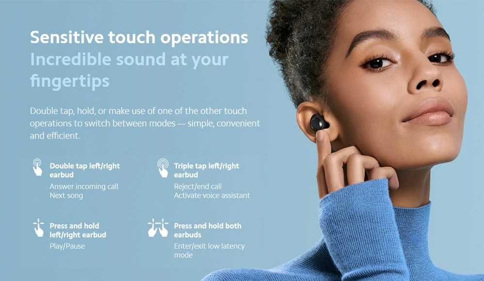 Casti cu Bluetooth redmi buds 3 Lite, USB, Negru