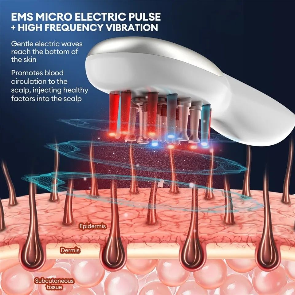 Електрически LED гребен с EMS срещу косопад 3 в 1 , растеж на косата