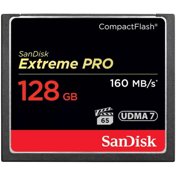 Карта памет SanDisk CompactFlash Extreme Pro, 128 GB, UDMA 7, 160 MB/s