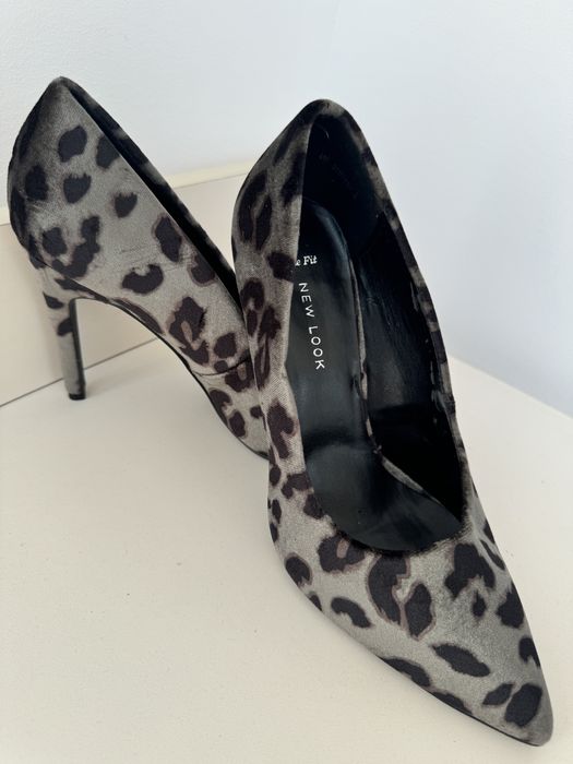 Pantofi cu toc animal print New look