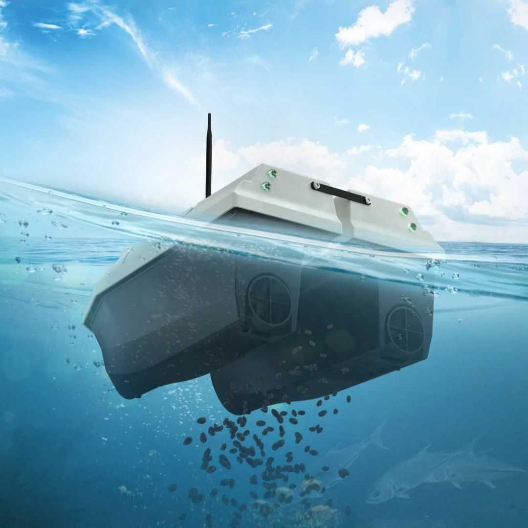 Лодка за захранка Дистанционно, GPS, 2кг капацитет, 500м обхват, 12V.