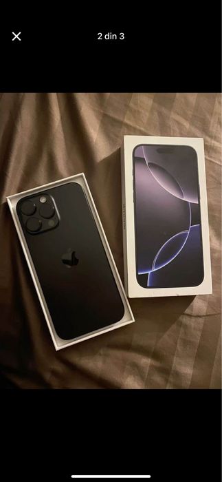 Iphone 16 pro max Black titanium 256GB , 100% sanatate baterie, nou