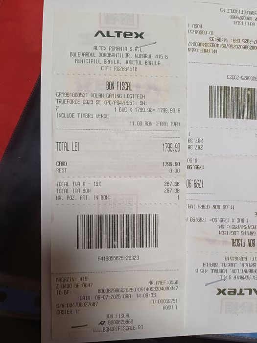 Volan playstation trueforce g923 racing wheel and pedals