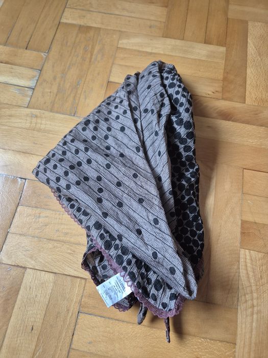 Șal Triunghiular Damă Beatrice .b, Plissé, Buline, Made in Italy