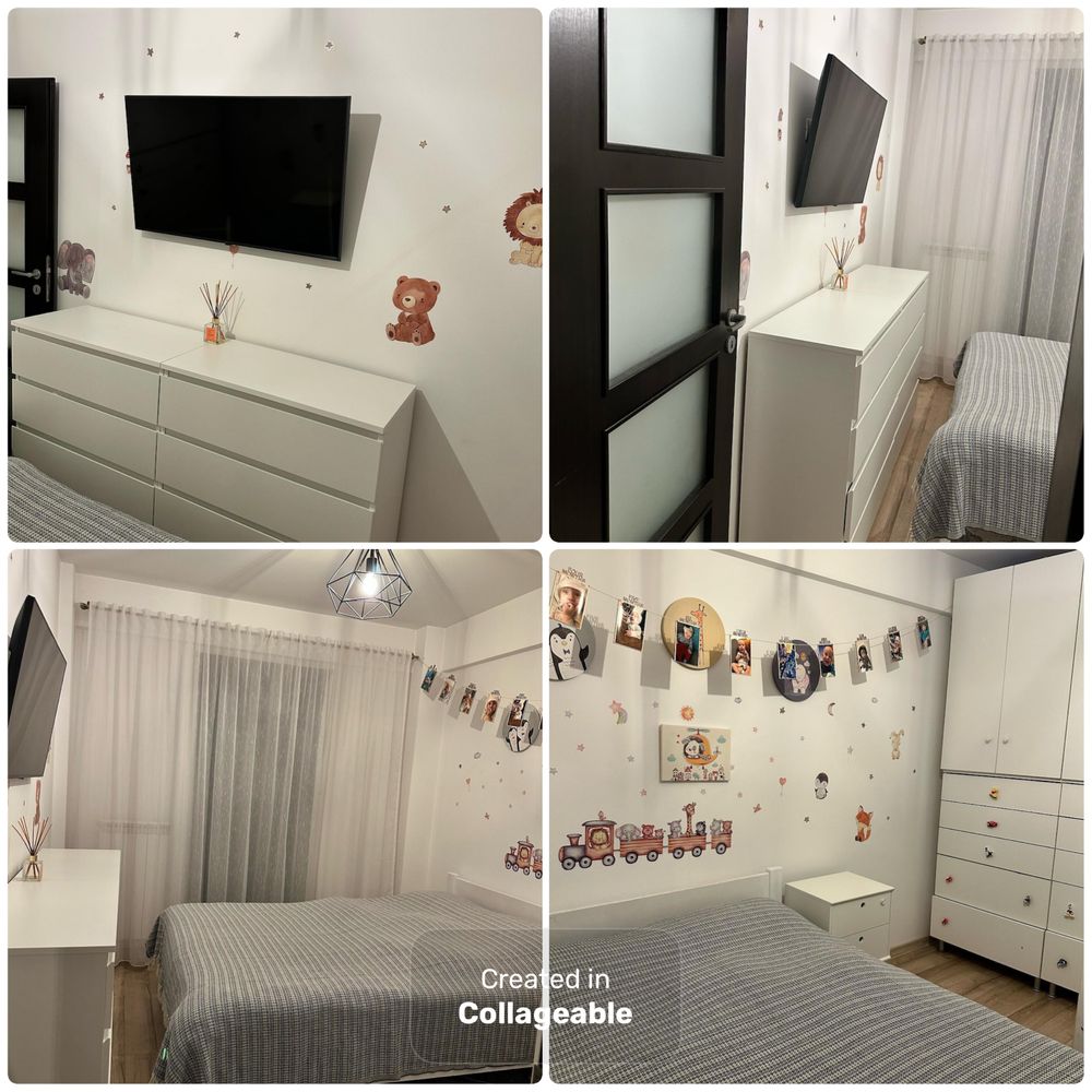Vand apartament 3 camere complet utilat+mobilat si acces unic curte