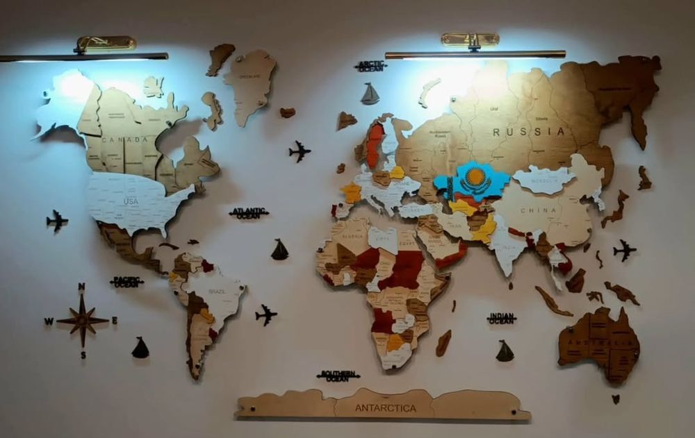Декоративная 3D Карта Мира