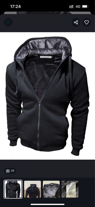 Толстовка черная из меха