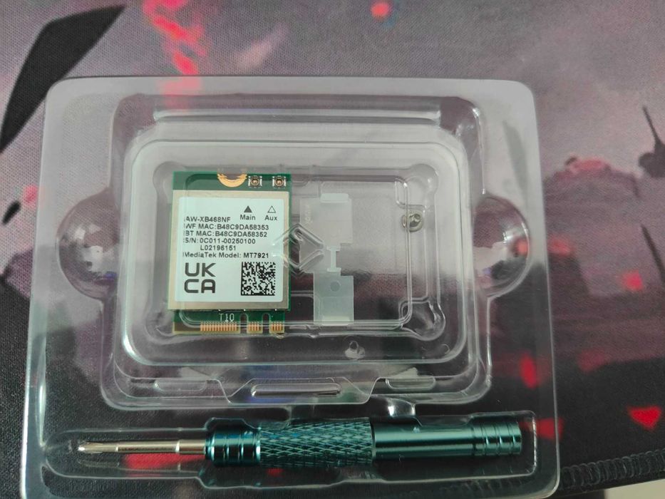 Продавам Wifi Карта М.2, MediaTek MT7921 + отвертка, винт и протектор