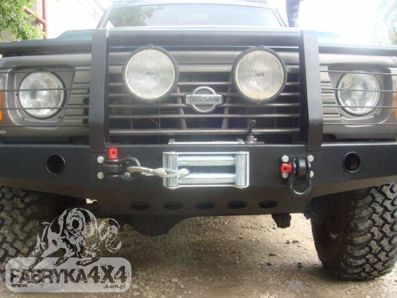 Bara fata metalica OFF ROAD bullbar si suport troliu Nissan Patrol Y60