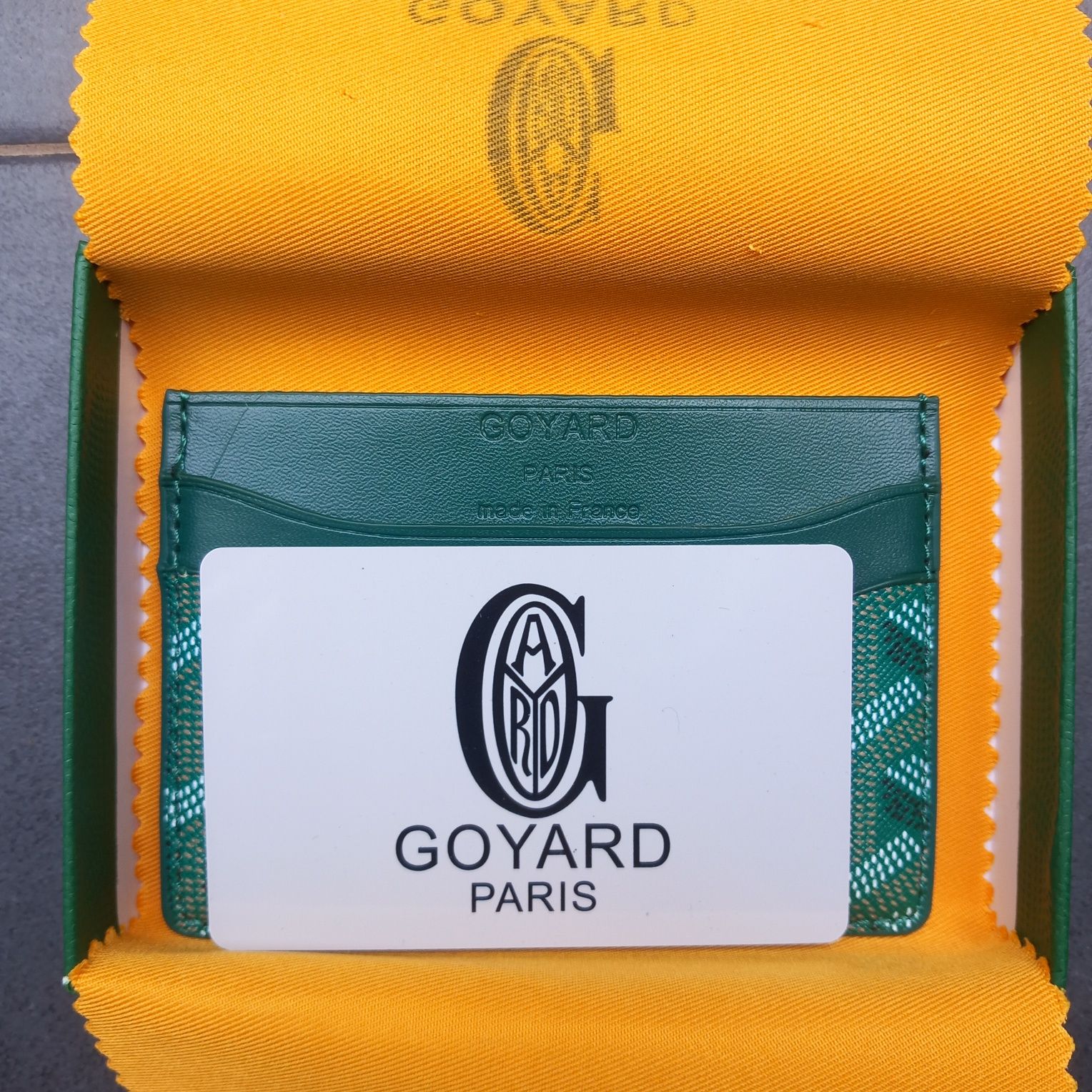 Зелен Goyard cardholder