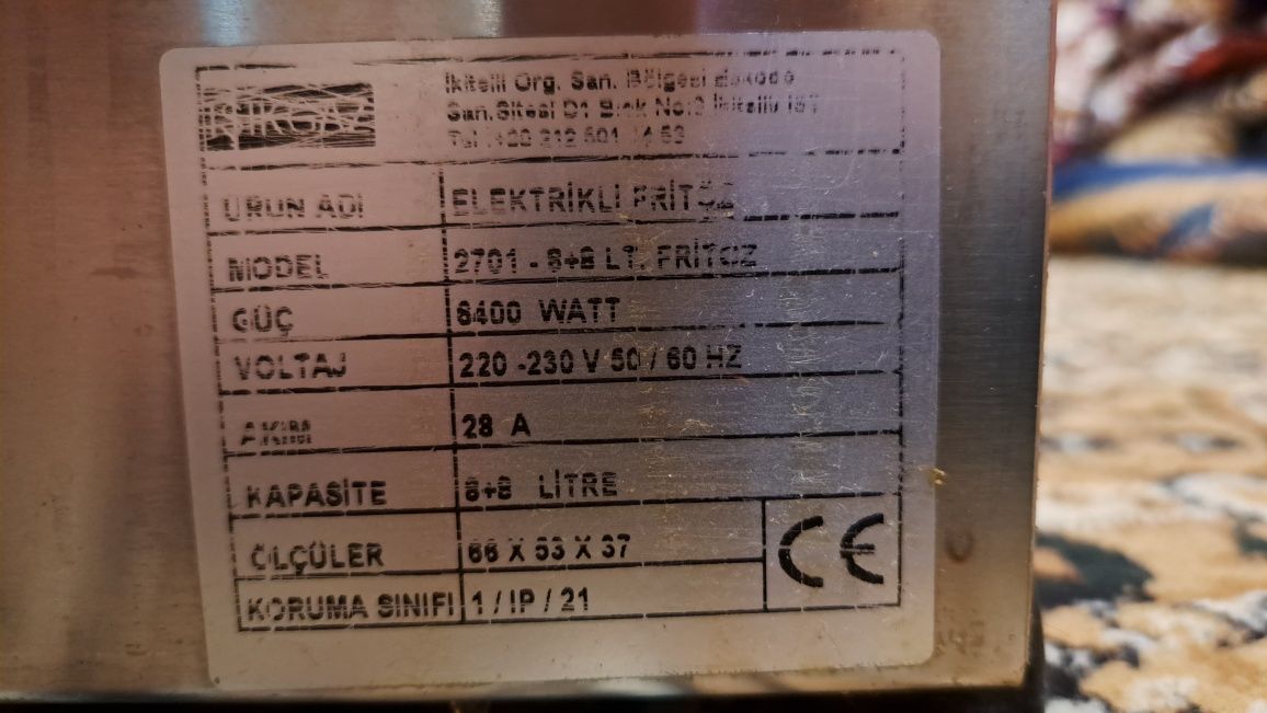Фритурница сотилади. ISIKGAZ 8л + 8л