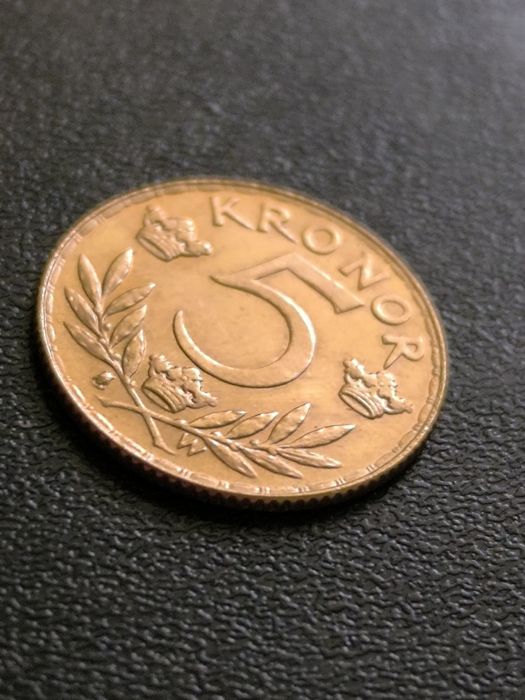 5 крони 1920 год, Швеция, крал Густав V, Злато 2.24 гр900/1000