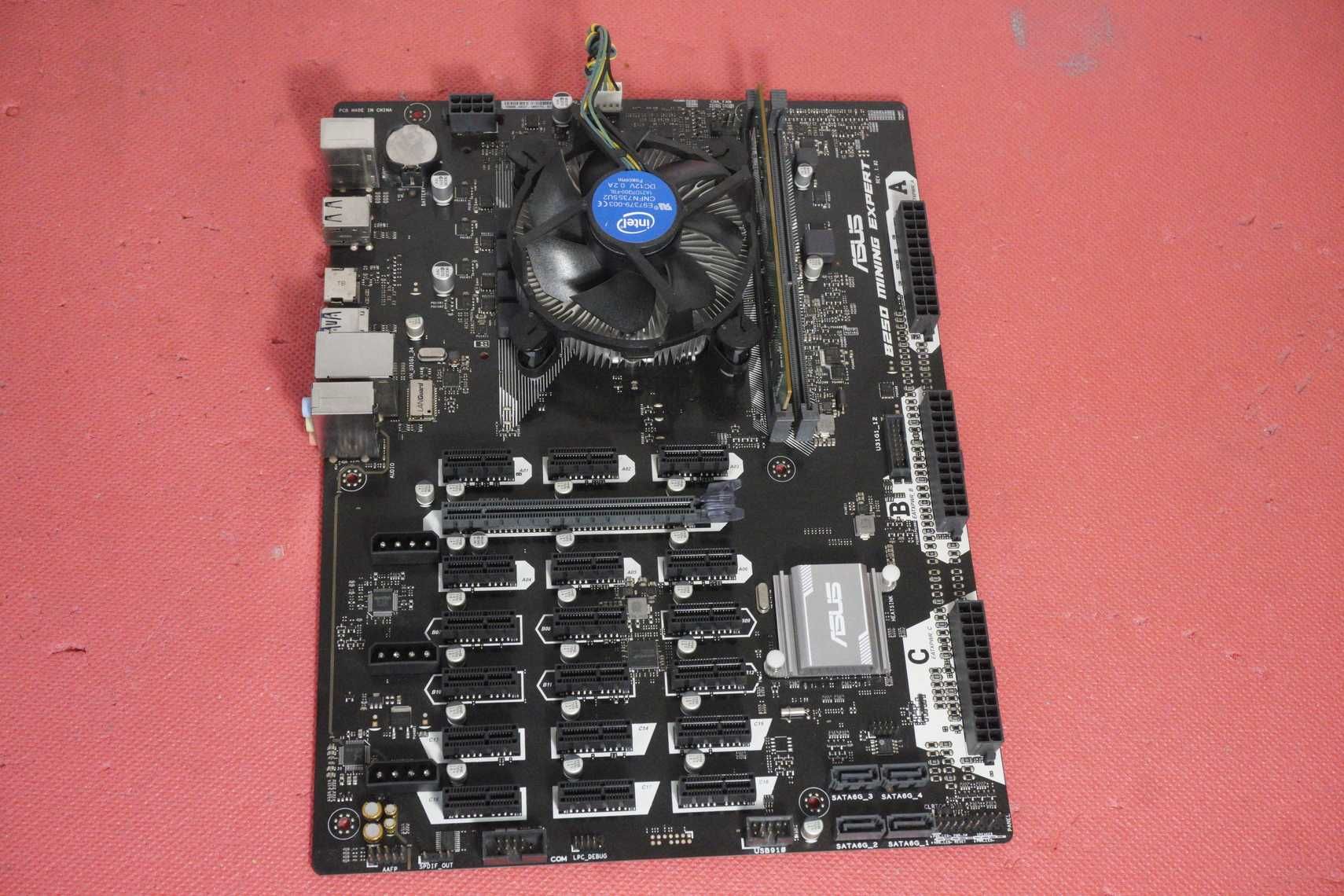 Комбо Дъно ASUS B250 Mining expert intel 6-7th gen с процесор, 4GB RAM
