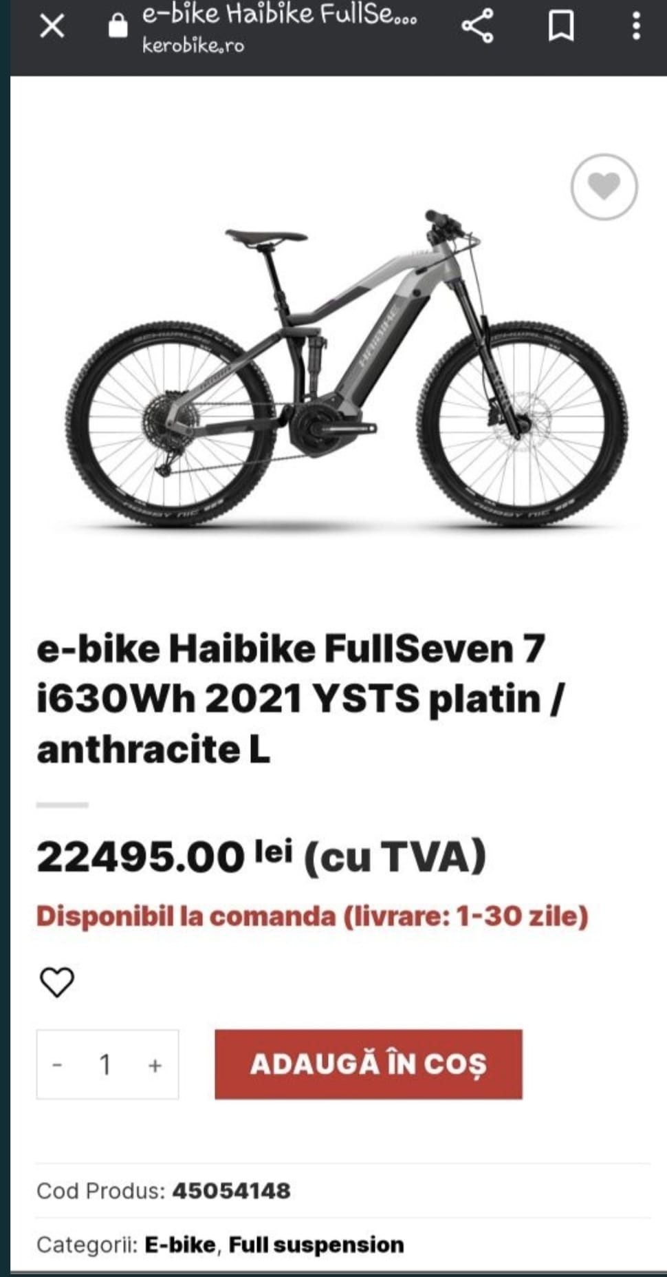 Bicicleta electrica full suspension HAIBIKE 2022 Full Seven 7.0 -630Wh