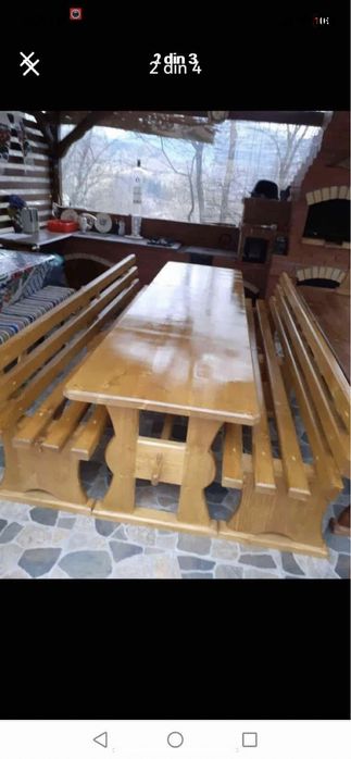 Set terasa ,masa cu doua banci la 2,5m