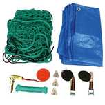 Kit fixare marfa remorca Carpoint 7 piese : plasa 1.5x2.5m, prelata, suruburi, carlige, funie, clichet si doua chingi