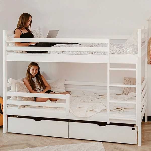 Pat etajat copii lemn masiv NOU,  Trufi Nemo, cu sertare si somiere