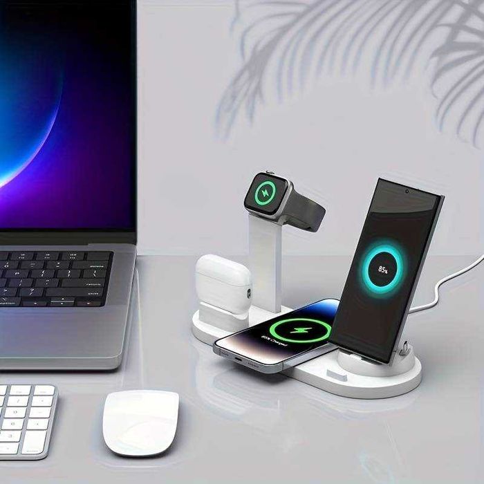 Încărcător wireless cu încărcare rapidă pentru iPhone/iWatch/AirPods