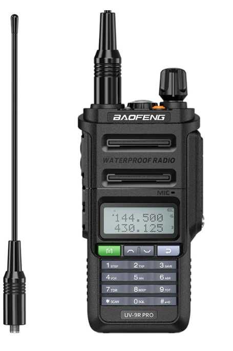 Baofeng UV-9R Pro, 128 Canale, Dual Band, Acumulator 2800 mAh, Negru