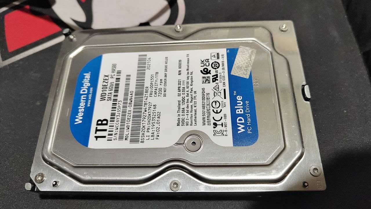 HDD Жесткий диск 1 ТБ WD Blue WD10EZEX 7200 / 1000GB 100% 10шт