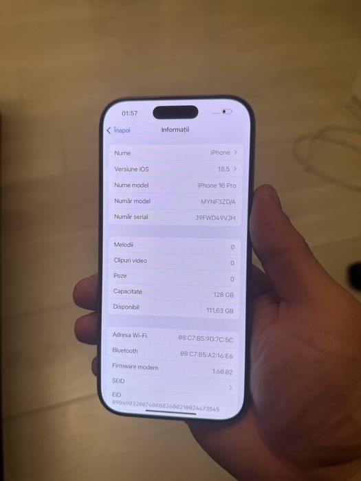 IPhone 16 Pro 100% bat garantie Dessert 128GB, Neverlocked