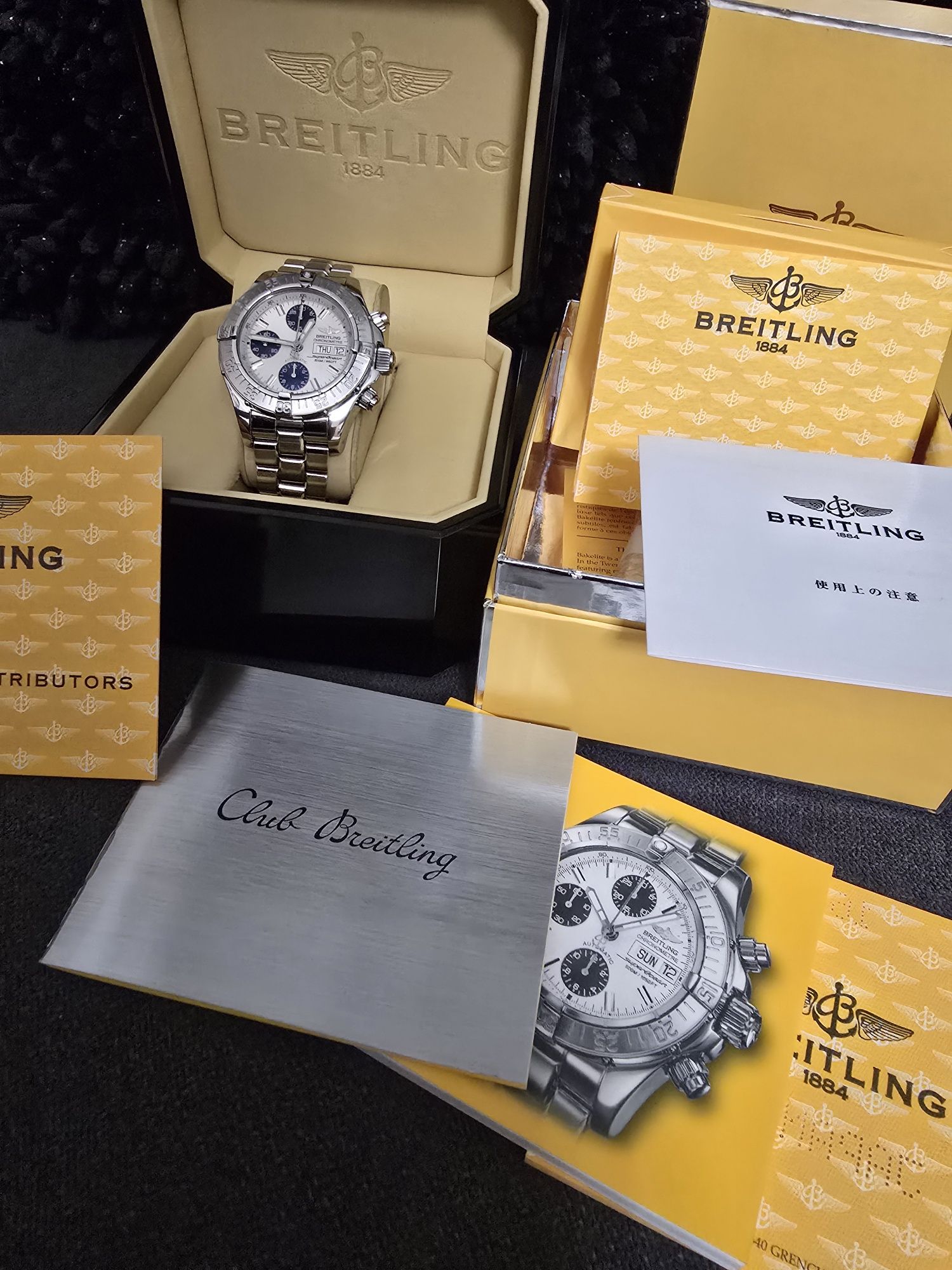 BREITLING Super Ocean Chronograph A13340 DayDate 500m Silver SS Men Au