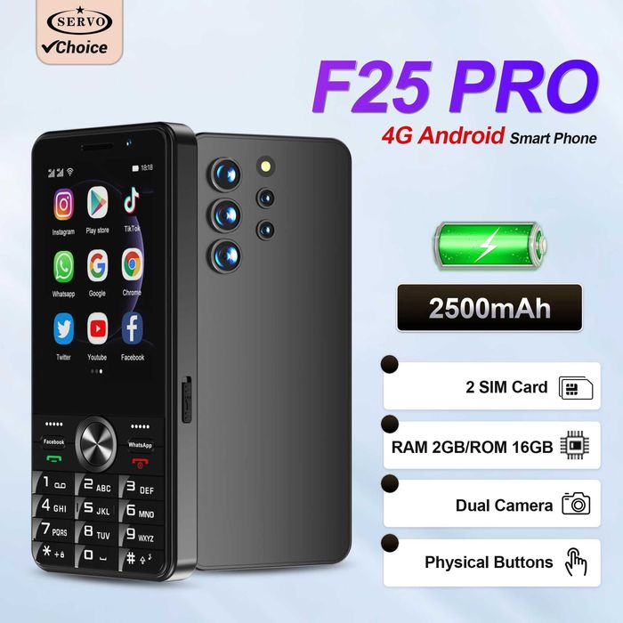 Смарт Телефон Servo F25 Pro – Android , 4G, GPS, с копчета и тъчскрийн