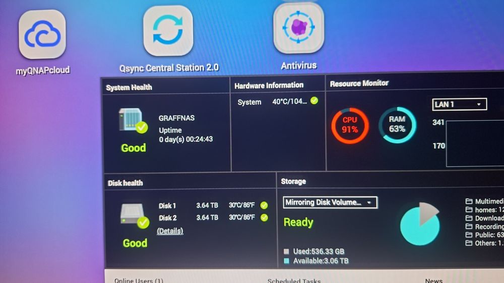 NAS QNAP TS-212 E  HDD 4 TB(2 buc)