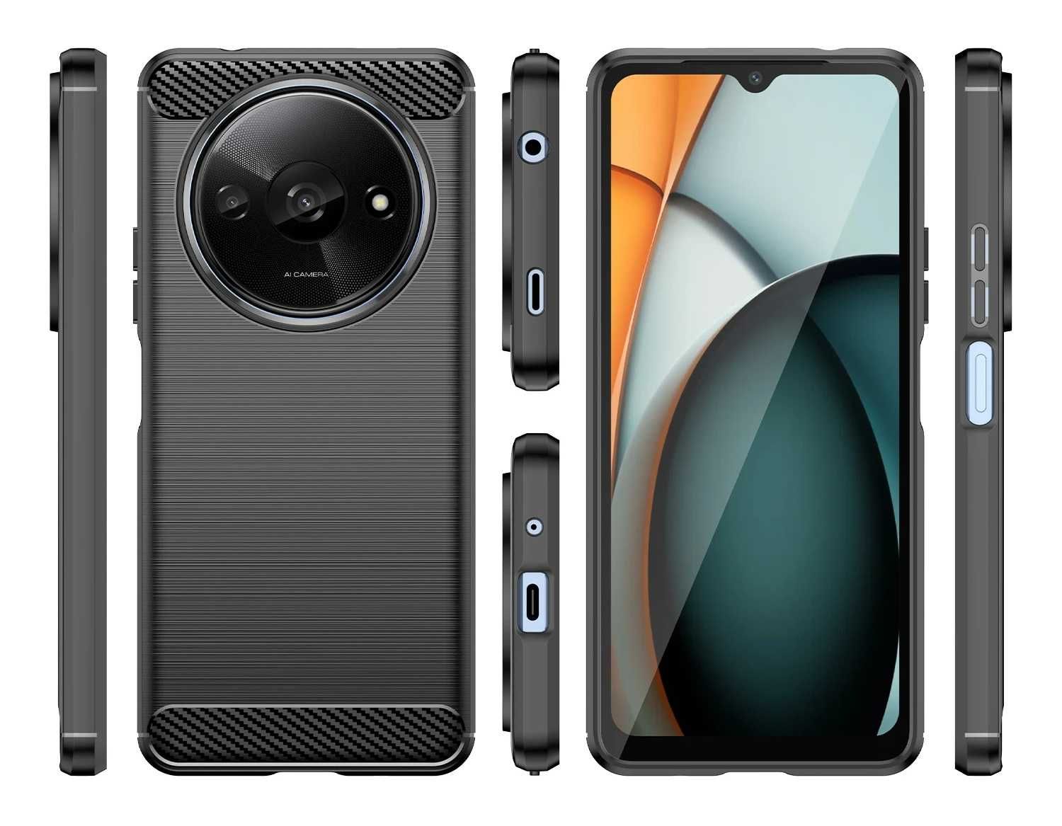 Xiaomi Redmi A3 / A2 / A1 - Удароустойчив Кейс Гръб CARBON