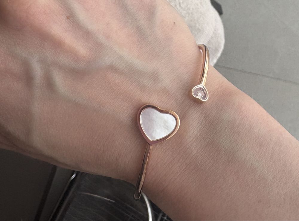 Chopard happy hearts гривна розово злато