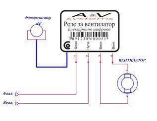 Таймер реле за вентилатор (контролер).Bathroom fan controller