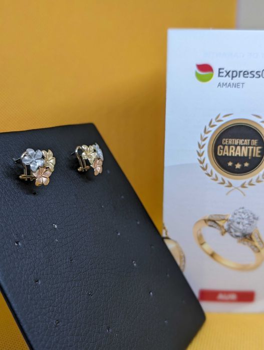 Cercei aur 14K 3.71g ag.7 Podu Ros 49382 - Garantie 2 Ani!