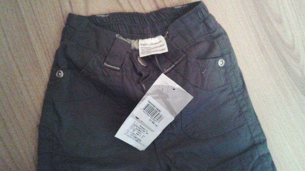 Pantaloni gri subtiri NOI pentru copii 4-6 luni