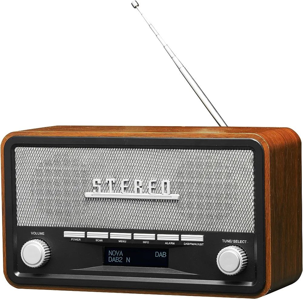Ретро DENVER DAB-18 FM/DAB настолно радио - дърво