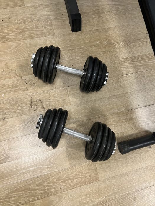 Pachet sala Banca piept+Gantere reglabile+Bara Piept + z+Discuri 50 kg