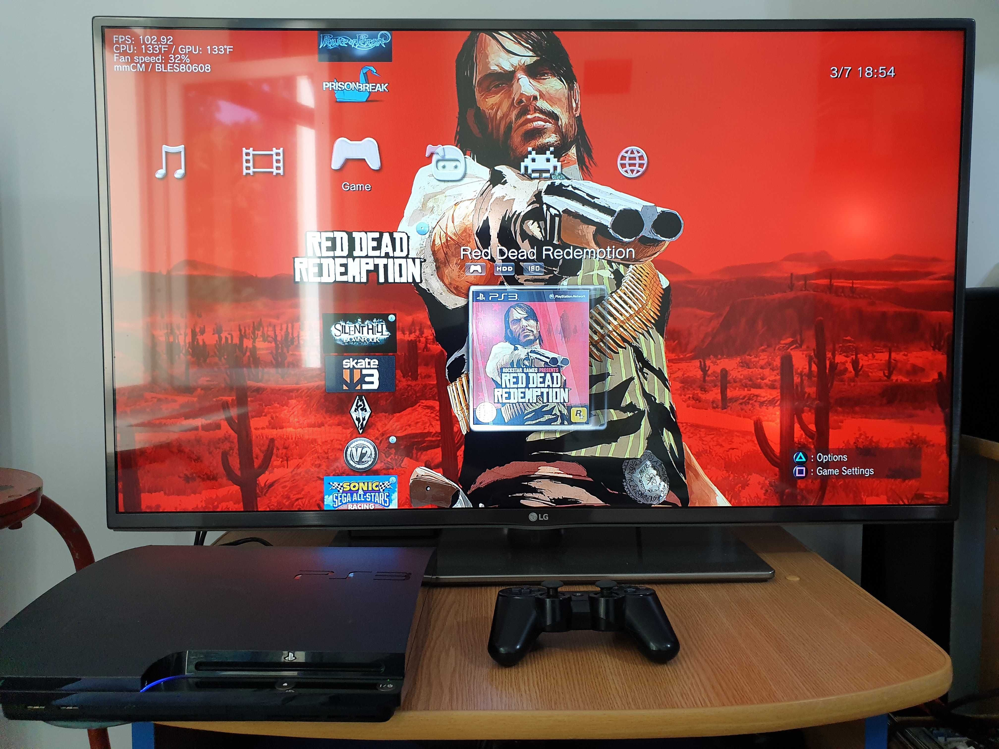PS3 modat CFW 500 GB + 60 jocuri (GTA V, Red Dead, God of War, NFS)