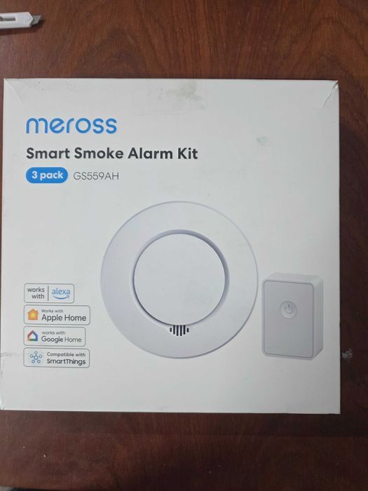 Detector de fum WiFi Meross conectat în rețea, cu Apple HomeKit