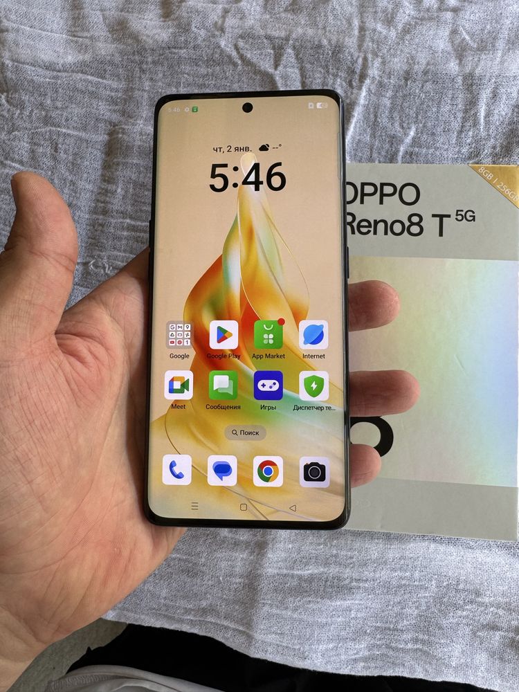 oppo Reno 8t 5g pamit 8.256g holati ideal karopka dak bor