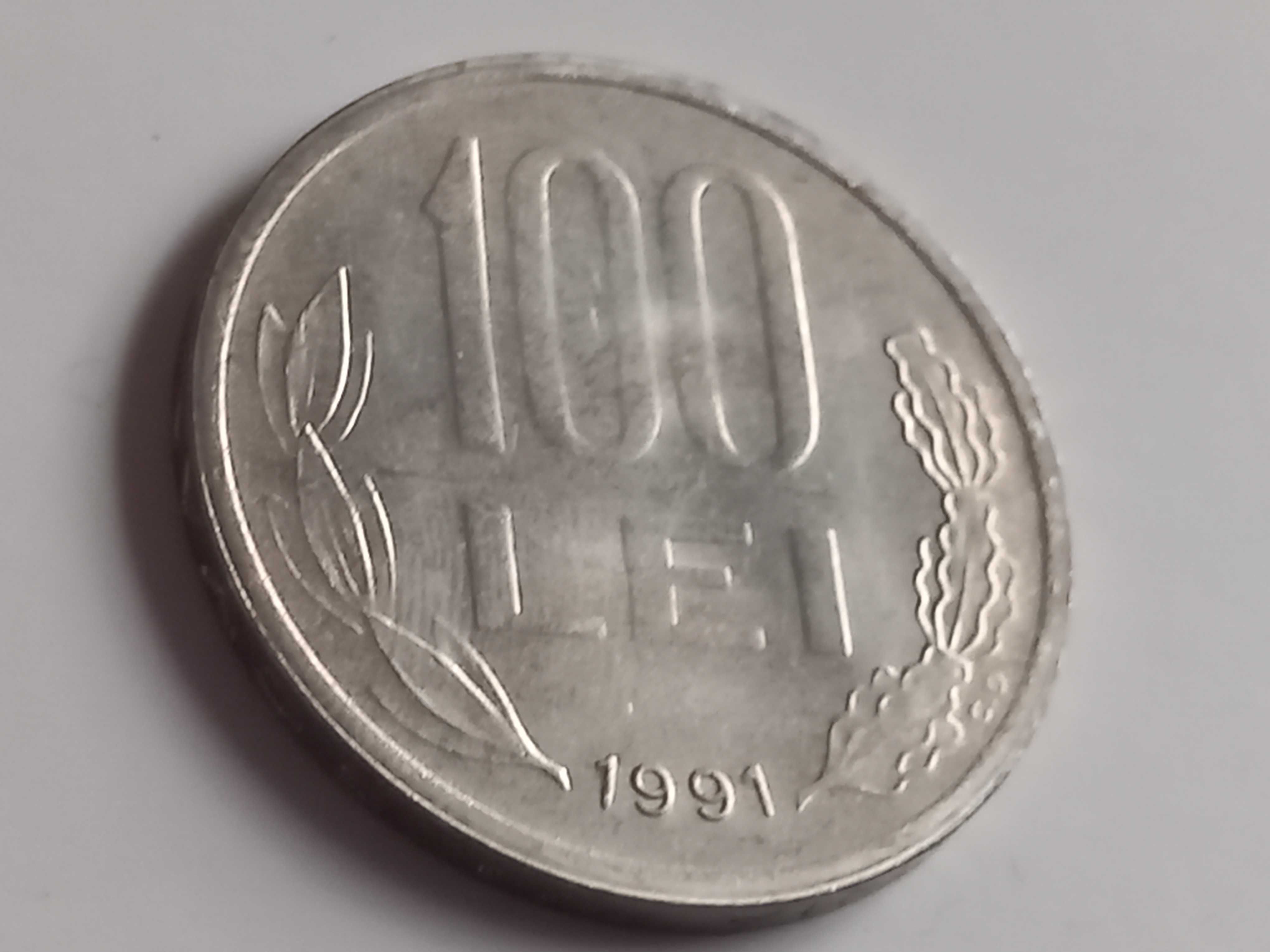 Romania , 100 lei 1991 varianta cu 99 rotund