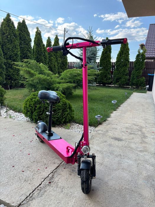 Trotinetă electrică 2Drive, roz, cu scaun detașabil Baterie LG 7.8Ah