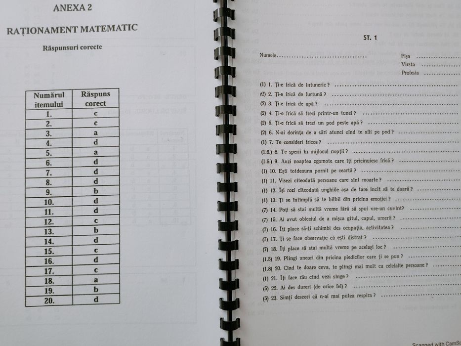Teste psihologice poliție armată penitenciar, orice tip de examen