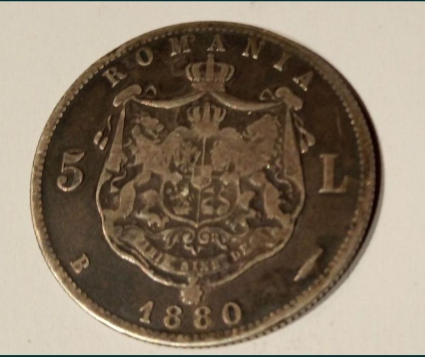 Moneda 5 lei 1880 Carol I cu gravorul Kullrich  Schimb cu ceas Mecanic